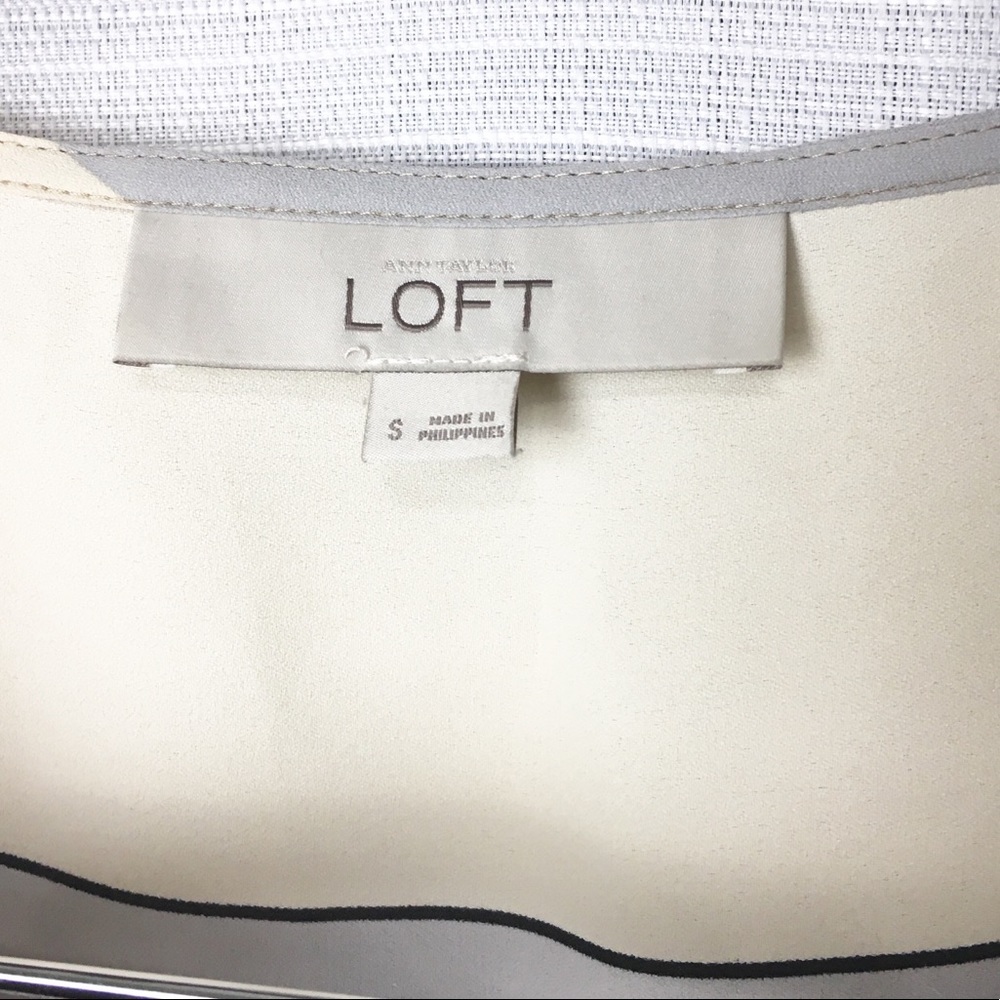 Loft Color Block Stripe Oversized Chiffon Top Sma… - image 2